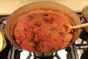 cooked red beans in pot