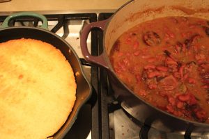 red beans and corn bread