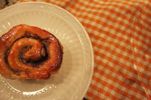 cinnamon roll on plate