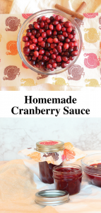 cranberry sauce in bowl and mason jars