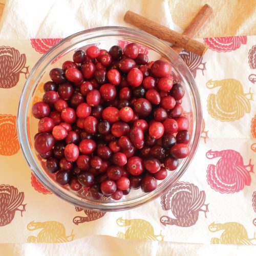 fresh cranberries in bowl