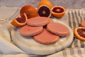 Blood orange cookies and blood oranges