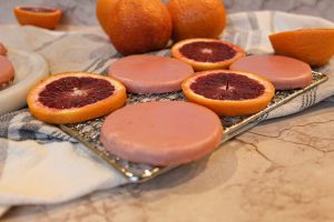 Blood orange cookies and blood oranges