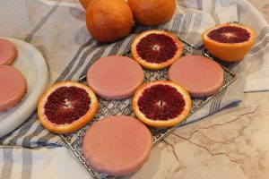 Blood orange cookies and blood oranges